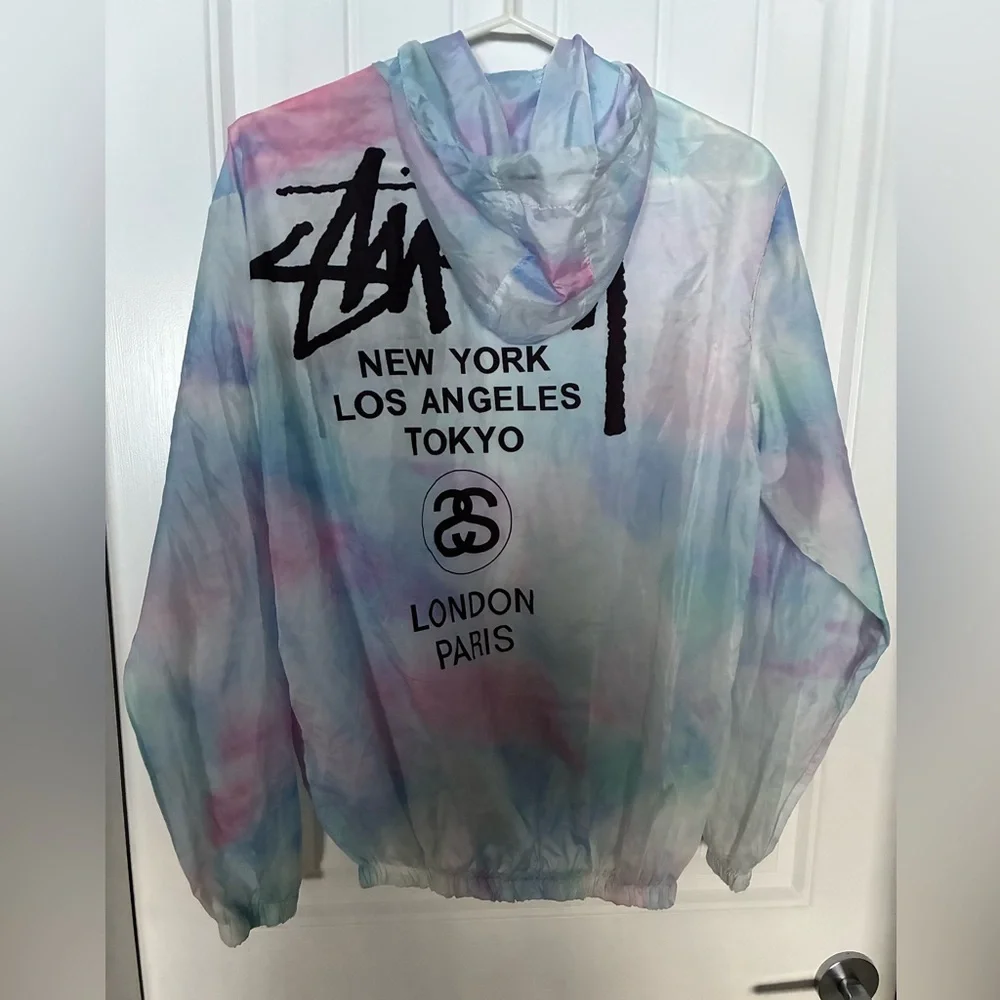 Stussy Pastel Tie-Dye Hooded Windbreaker. - Picture 2 of 4